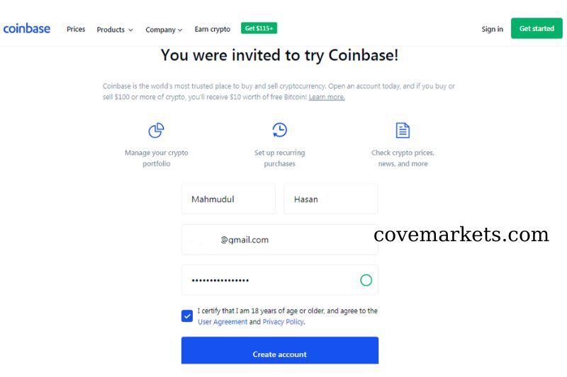 How to open a Coinbase account